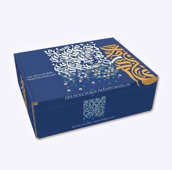 Boîte à Pâtisseries "Douceurs Traditionnelles" – Design Calligraphie Orientale